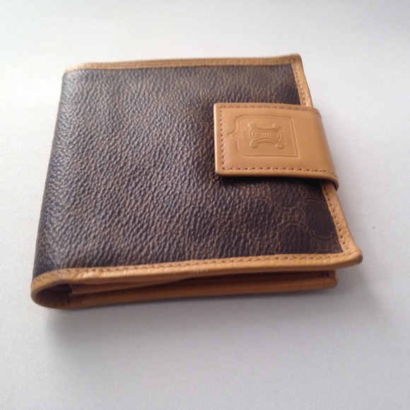 Celine, Brown Macadam Leather Compact Wallet - Picture 5 of 8